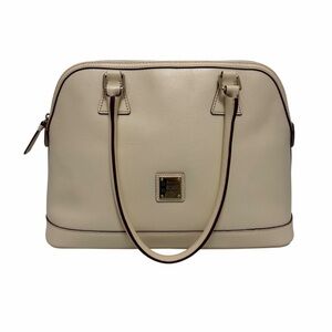 Dooney & Bourke Cream/Burgundy Leather Satchel Handbag